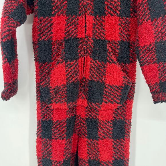 SKIMS Cozy Knit Red Black Buffalo Plaid Onesie Unisex Size Small / Medium - Picture 8 of 9